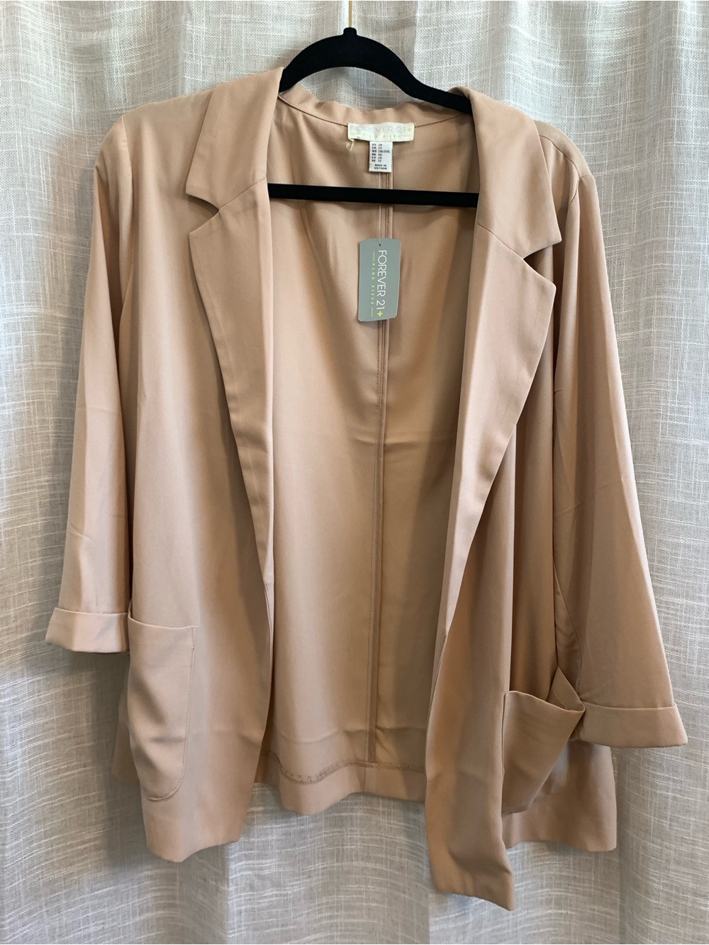 Forever 21 Light Tan Open-Front Blazer